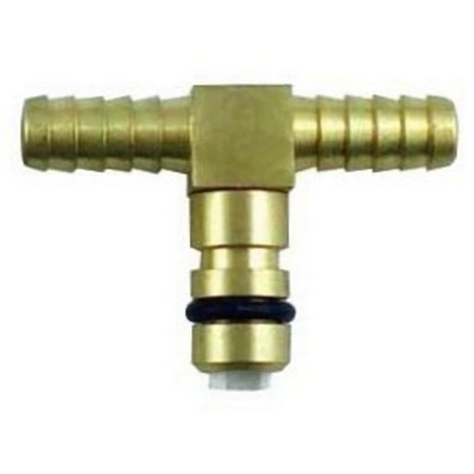 Co2 Qd Inlet Tee-W/Shutoff For Fj 1/4inB Brass