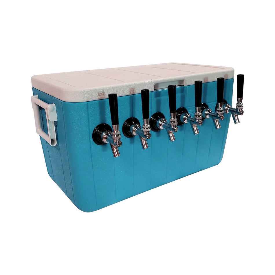 6-Tap Cold Plate Dispenser - 48-Quart, Blue Plated Brass Finish