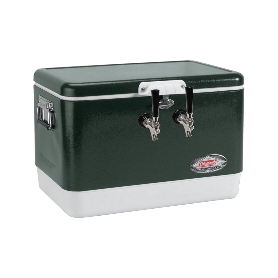 70' Coil Dispenser with 2 Faucets, 54-Quart - Green 304 Stainless Steel