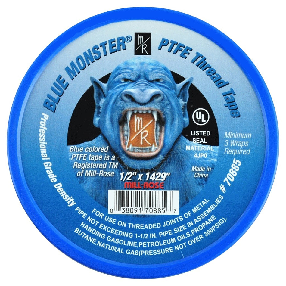 Teflon Tape-Ptfe 1/2inW X 1429inL Blue Monster