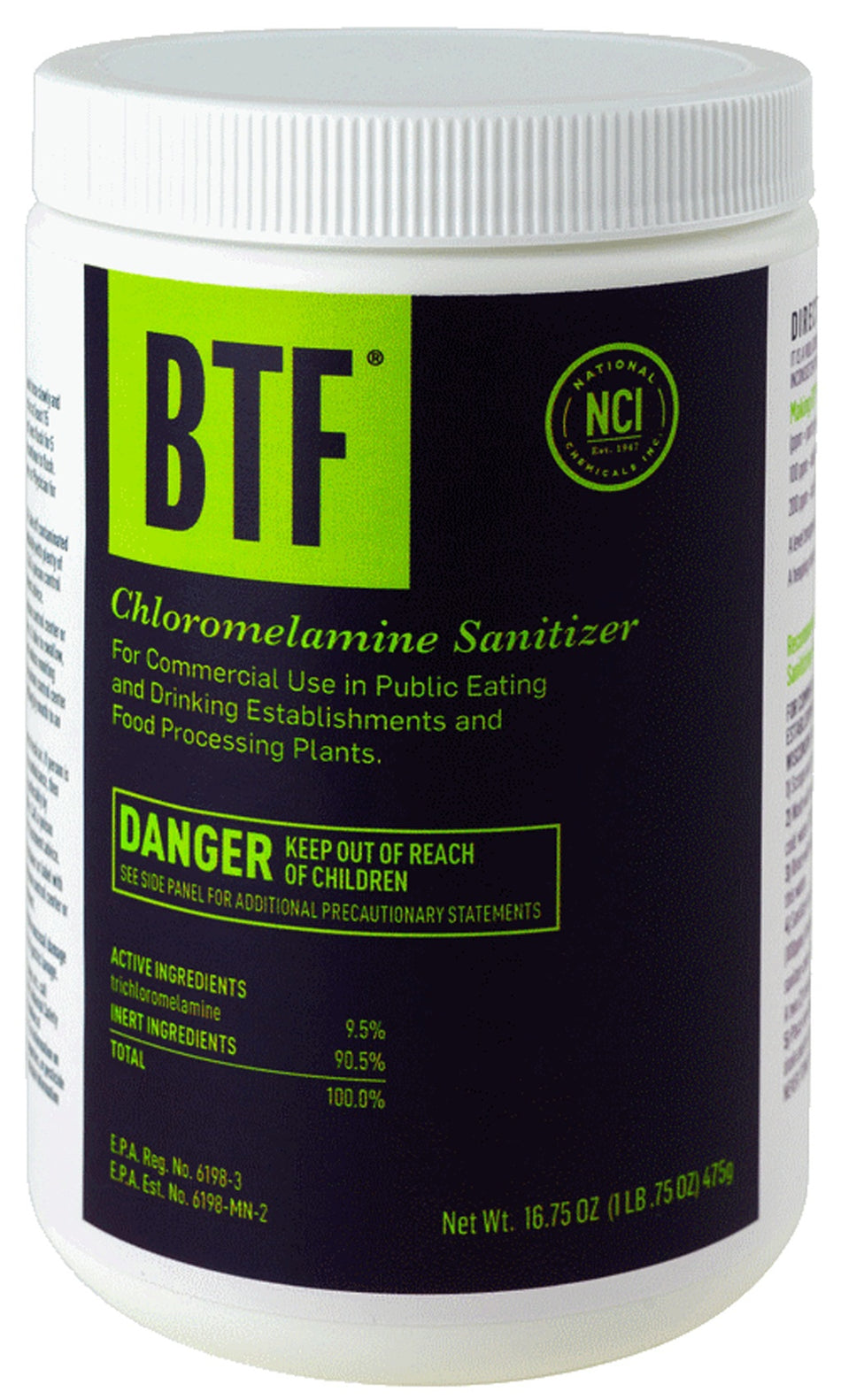 Btf Powdered Chloromelamine Sanitizer 16-75 Oz