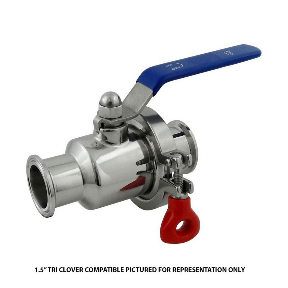 Quick-Clean Ball Valve-Tri Clvr Comp 3/4inCaps