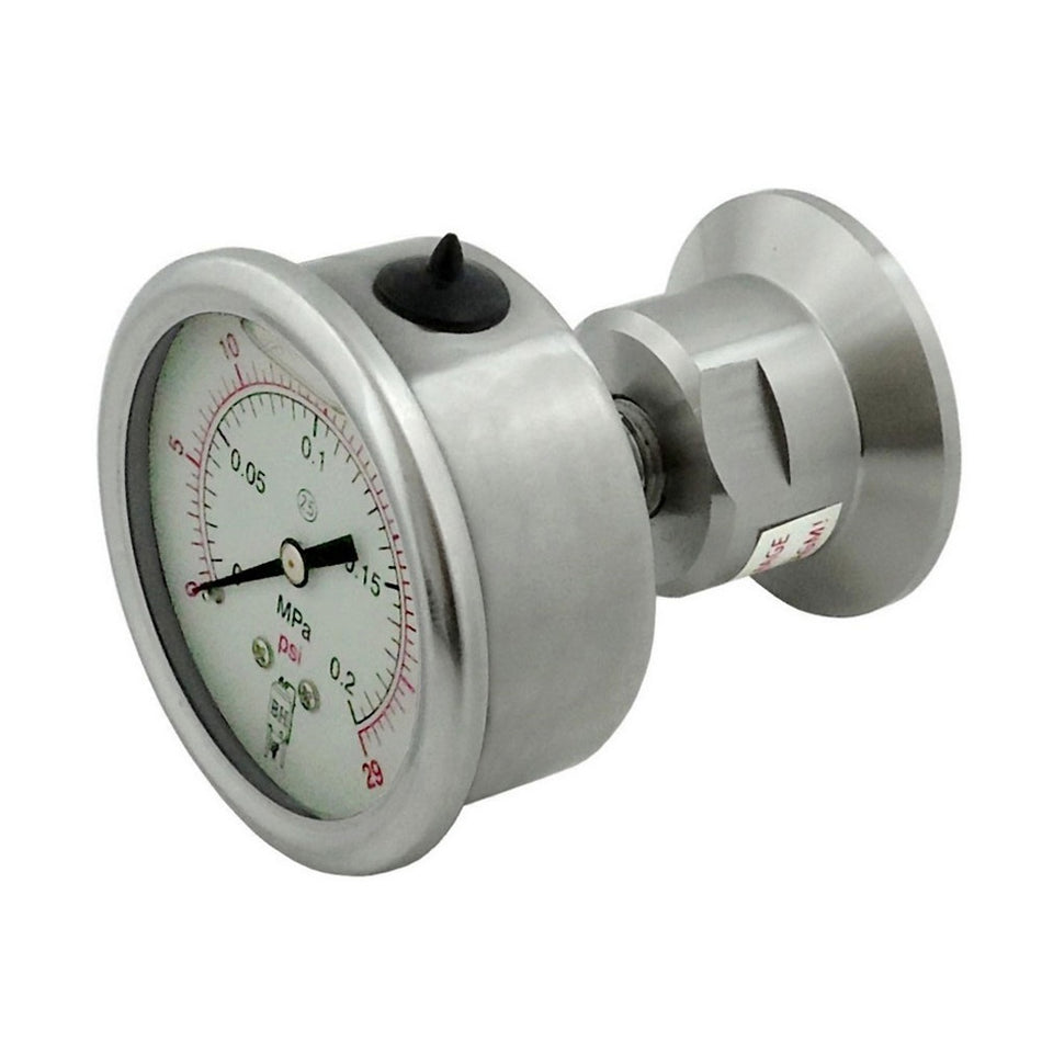 Back Mnt Gauge-Tri Clvr Comp 1-5inCap X 30 Psi