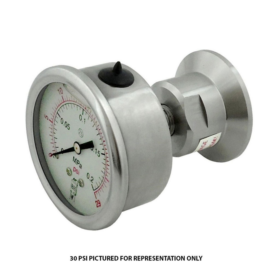 Back Mnt Gauge-Tri Clvr Comp 1-5inCap X 60 Psi