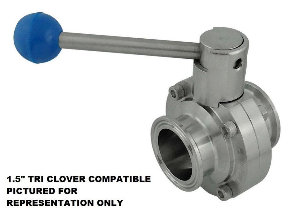 3-Position Butterfly Valve-Tri Clvr Comp 1inCaps