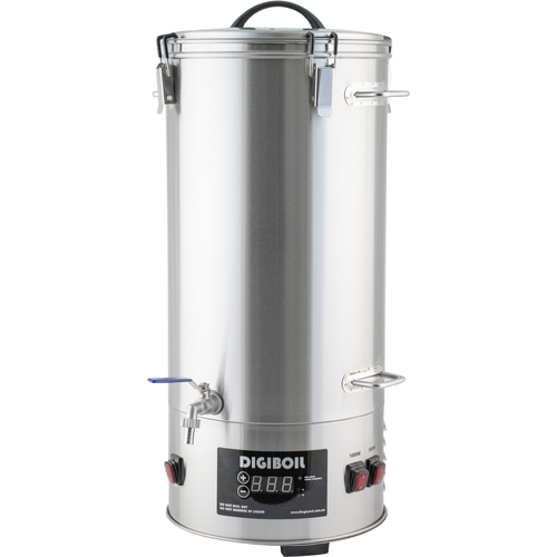 BREWSIE Stainless Steel Home Brew Kettle w/Dual Filtration. Equip with  False Bottom Thermometer and Ball Valve for Brewing (8 Gal/ 32 QT)…
