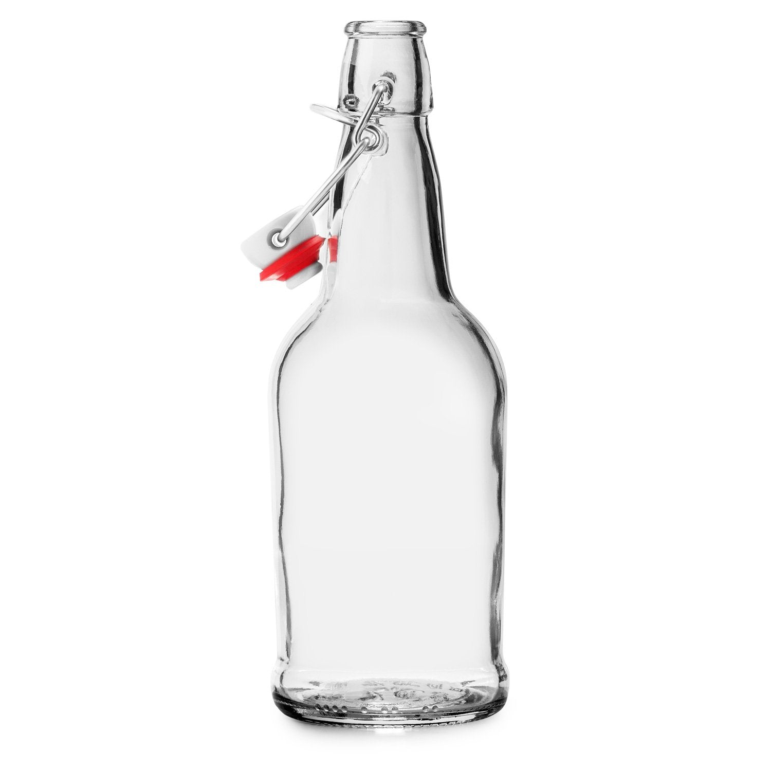 16 Oz Clear Flip-Top Bottle w/ Cap - HBYOB Home Brew Your Own Beer