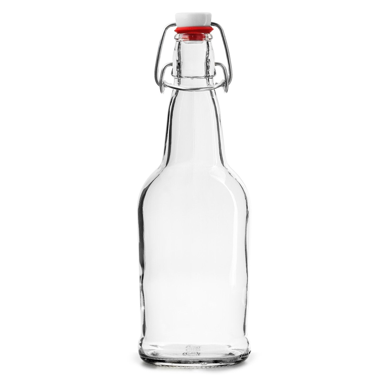 16 oz Glass Swing Top Bottles (12-Pack, Clear)