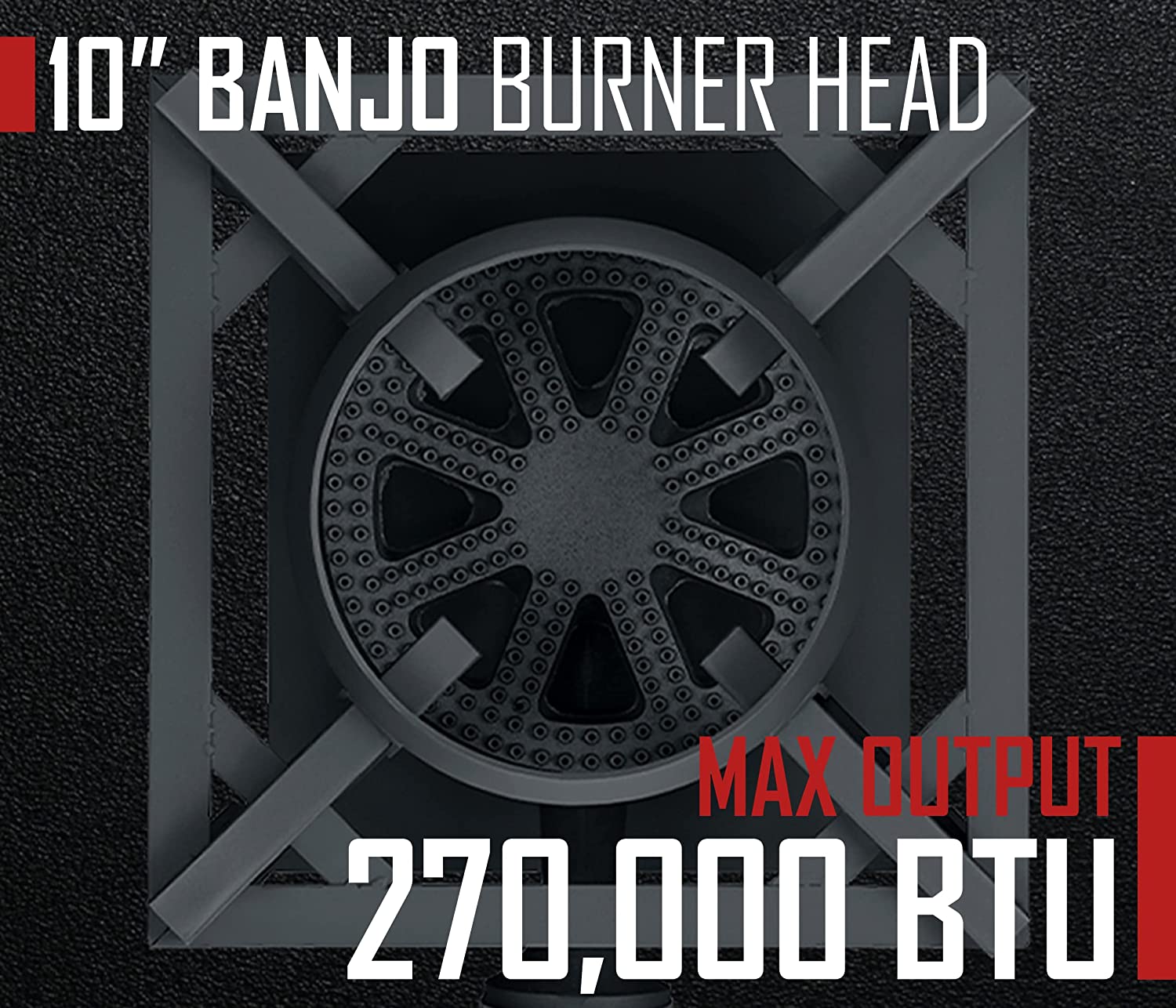 Concord 16 in. Black Banjo Cast Iron Single Propane 1-Burner Outdoor Side Burner Stove