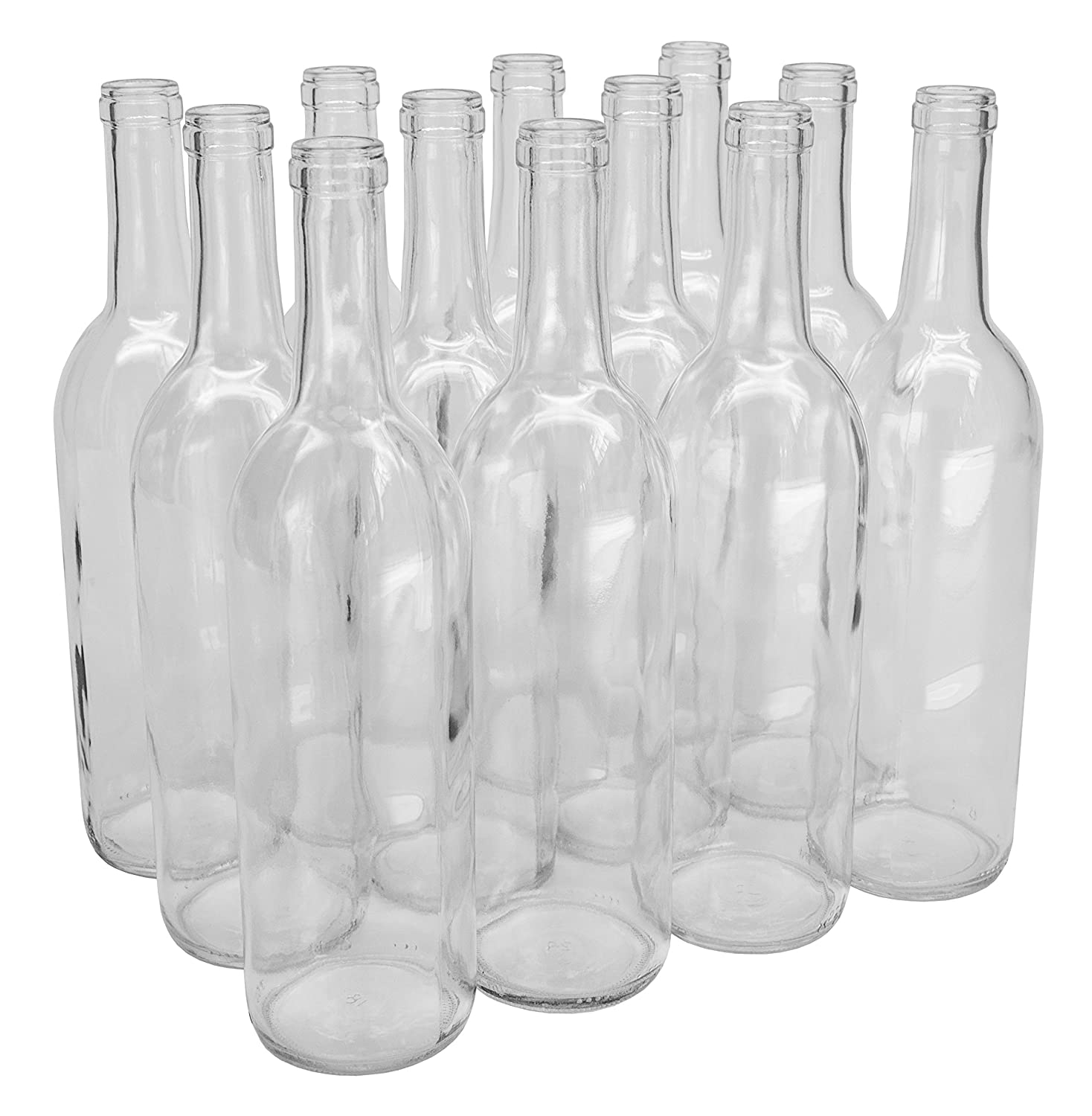 Case of 12 - 750 mL Clear Bordeaux Wine Bottles – HowdyBrewer